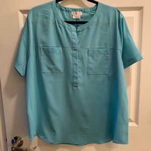 Van Heusen Crepe gray-blue blouse